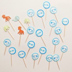 4/$15 🌻 Set of 24 Baby Shower Cupcake Toppers